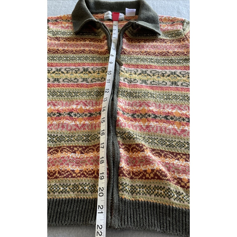 Alfred Dunner Women Knit Sweater Petite Multicolor Zip Up Granny - Picture 10 of 13